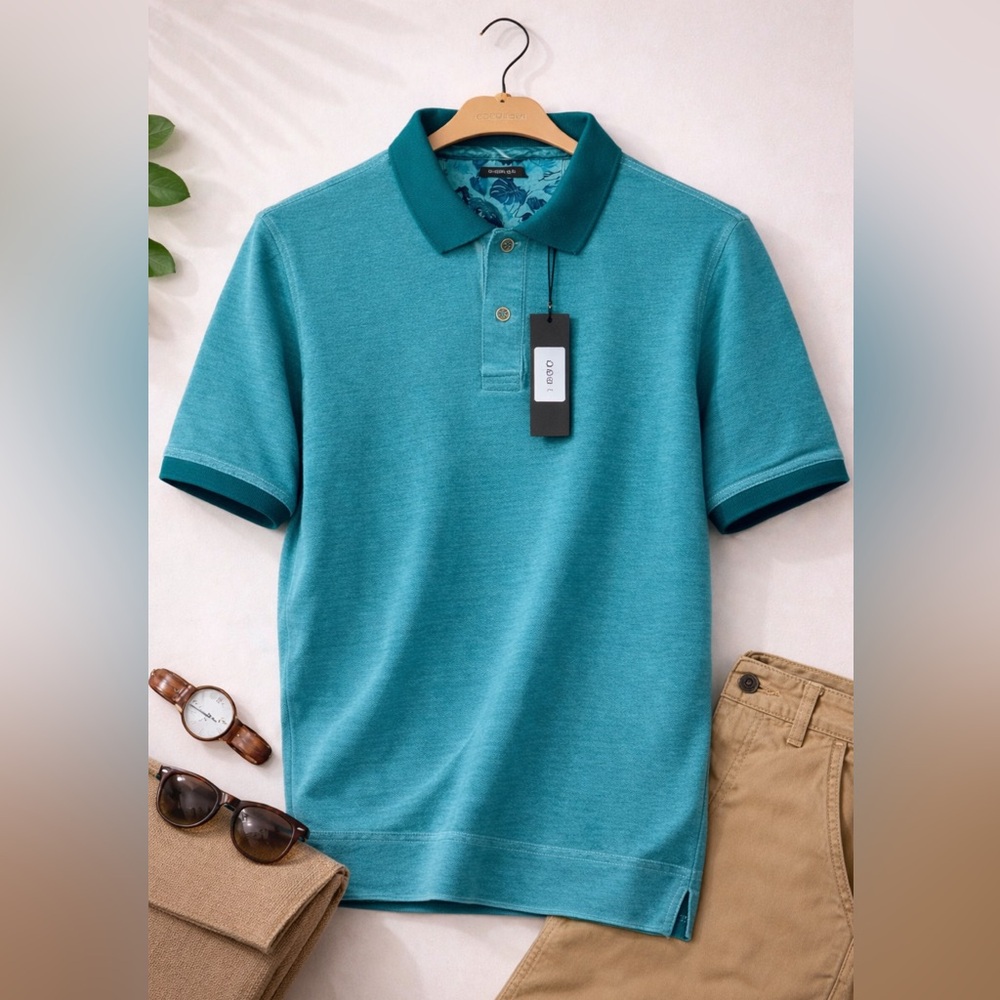Codice Teal Polo Shirt Size 54 (XL/2XL) NWT 
Textured Luxury Knit